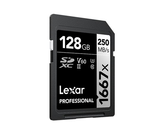 LEXAR Professional SDXC Pro 1667x 250MB/s Classe 10 V60 U3 UHS-II 4K - 128GB