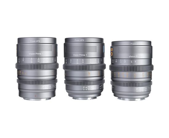 SIRUI Kit 3 Objetivas Vision Prime 1 Cine T1.4 Full Frame 24mm / 35mm / 50mm - Cinza