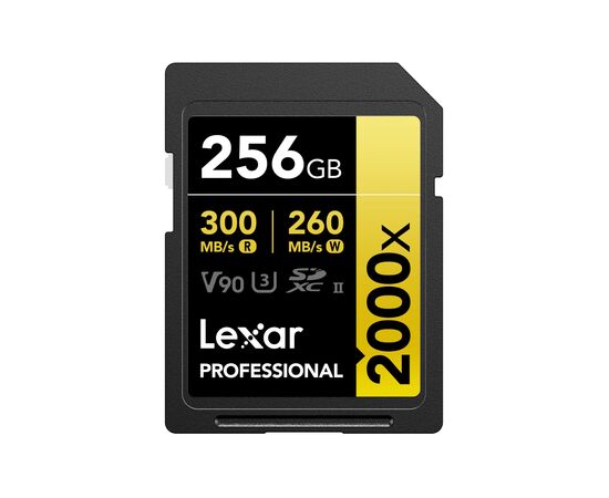 LEXAR Professional SDXC/SDHC 2000x 300MB/s Classe 10 V90 U3 UHS-II 256GB
