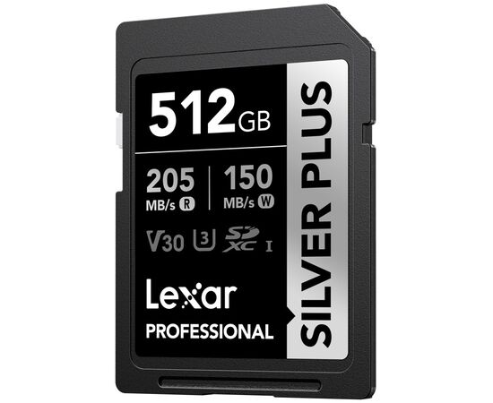 LEXAR Professional SDXC Silver Plus 205MB/s U3 UHS-I 4K - 512GB