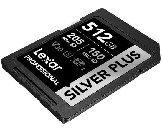 LEXAR Professional SDXC Silver Plus 205MB/s U3 UHS-I 4K - 512GB