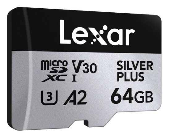 LEXAR Micro SDXC Silver Plus 205Mb/s Classe 10 V30 U3 UHS-I - 64GB