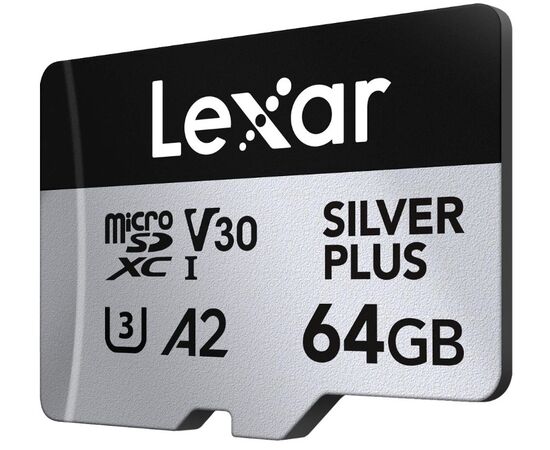 LEXAR Micro SDXC Silver Plus 205Mb/s Classe 10 V30 U3 UHS-I - 64GB