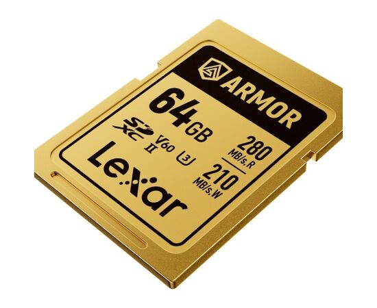 LEXAR SDXC ARMOR GOLD 280Mb/s Classe 10 V60 U3 UHS-II - 64GB