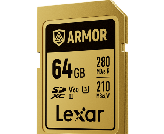 LEXAR SDXC ARMOR GOLD 280Mb/s Classe 10 V60 U3 UHS-II - 64GB