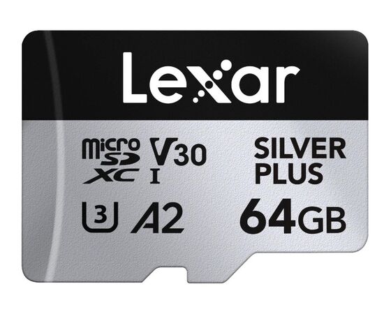 LEXAR Micro SDXC Silver Plus 205Mb/s Classe 10 V30 U3 UHS-I - 64GB