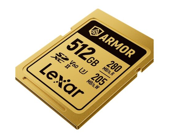 LEXAR SDXC ARMOR GOLD 280Mb/s Classe 10 V60 U3 UHS-II - 512GB