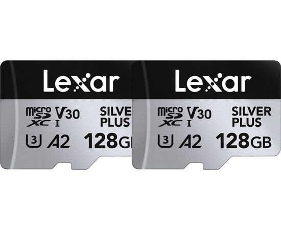 LEXAR Micro SDXC Silver Plus 205Mb/s Classe 10 V30 U3 UHS-I - 128GB (PACK 2 Unidades)