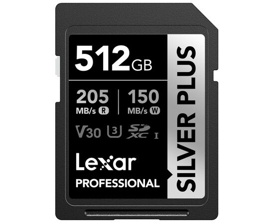 LEXAR Professional SDXC Silver Plus 205MB/s U3 UHS-I 4K - 512GB