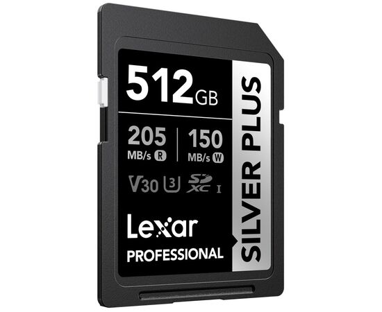 LEXAR Professional SDXC Silver Plus 205MB/s U3 UHS-I 4K - 512GB