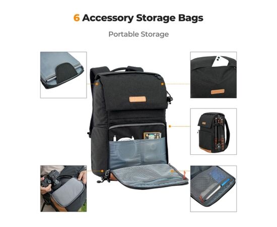 K&F CONCEPT Mochila Narute Wander 22L - Preto