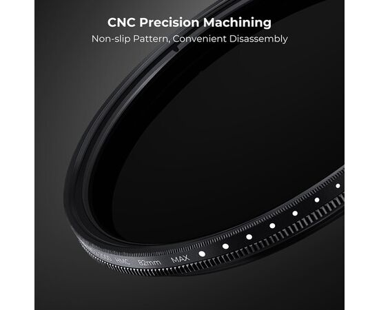 K&F CONCEPT Filtro Densidade Variável ND2-ND2000 NANO-C Series – 55mm