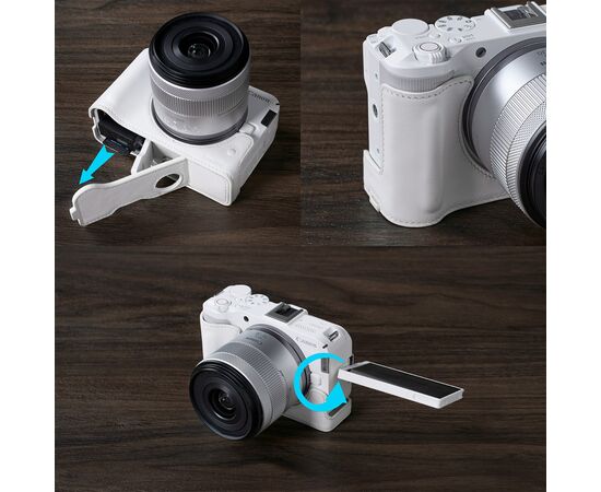SMALLRIG 5431 Kit Meia Capa de Couro para Canon EOS R50 V - Branco