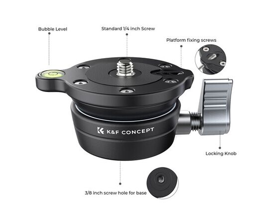 K&F CONCEPT Base niveladora para Tripé