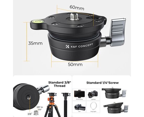 K&F CONCEPT Base niveladora para Tripé