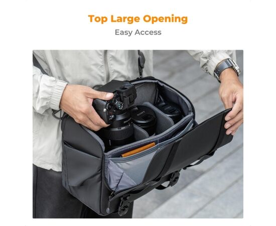 K&F CONCEPT Bolsa de Ombro Urban Wander 10L - Preto