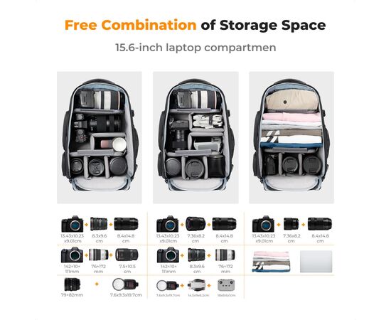 K&F CONCEPT Mochila Wander 25L