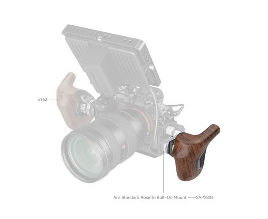 SMALLRIG 5193 Punho Wooden Series com Roseta ARRI - Lado Direito