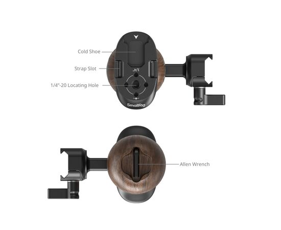 SMALLRIG 5239 Punho Lateral Grampo NATO - Madeira