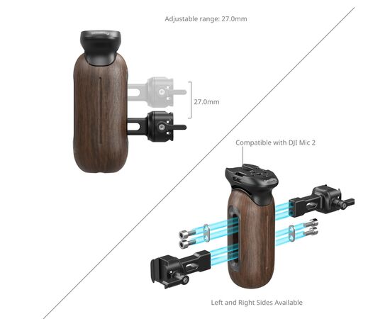 SMALLRIG 5239 Punho Lateral Grampo NATO - Madeira
