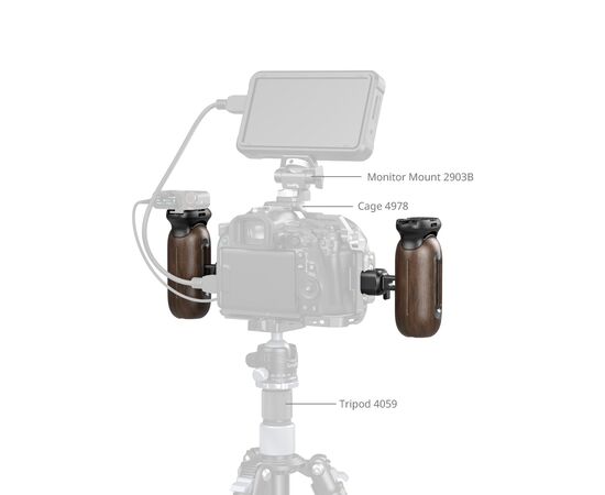 SMALLRIG 5239 Punho Lateral Grampo NATO - Madeira