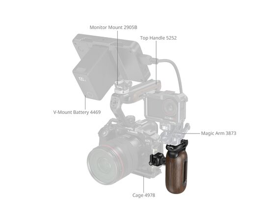 SMALLRIG 5239 Punho Lateral Grampo NATO - Madeira
