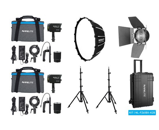 NANLITE Kit Duplo Iluminador LED Bi-Color FORZA 60B II