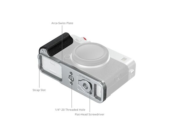 SMALLRIG 5447 L-Bracket Grip de Silicone Fujifilm E-X5 - Prata