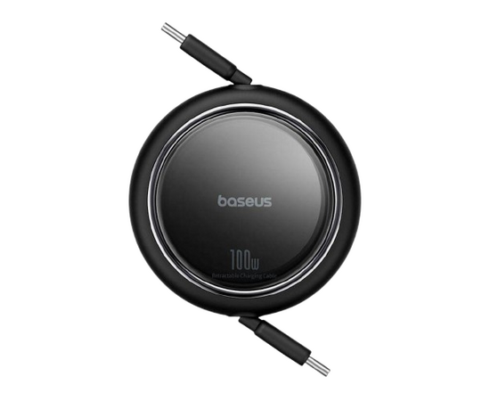 BASEUS Cabo Retrátil USB-C Macho/USB-C Macho PD 100W 1m - Preto