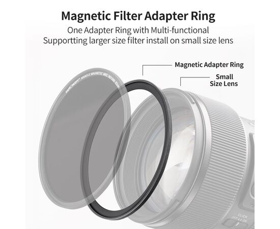 K&F CONCEPT Adaptador de Filtro Step Up/Down para Filtros Magnéticos 62 - 82mm