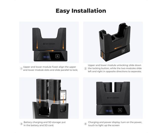 K&F CONCEPT Carregador Duplo 18W para Baterias LP-E6