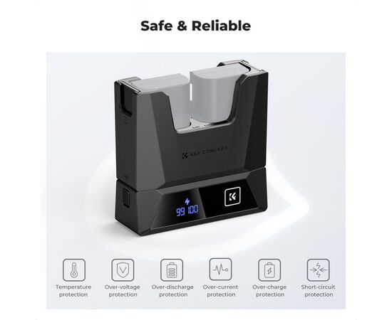 K&F CONCEPT Carregador Duplo 18W para Baterias LP-E6