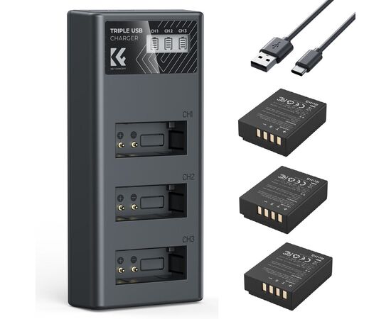 K&F CONCEPT Kit 3 Baterias NP-FW126 1300mAh com Carregador Triplo K&F CONCEPT Kit 3 Baterias NP-FW126 1300mAh com Carregador Triplo