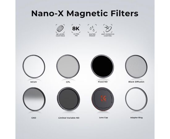 K&F CONCEPT Kit de Filtro Magnético CPL + Tampa de Proteção 52mm