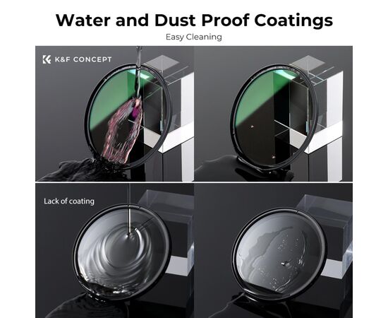 K&F CONCEPT Kit de Filtro Magnético CPL + Tampa de Proteção 52mm