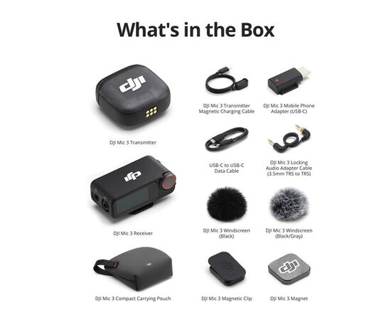 DJI MIC 3 Kit Single Lapela Wireless (1TX+1RX)