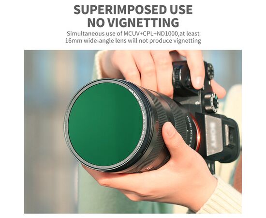 K&F CONCEPT Kit de Filtros Magnéticos UV CPL e ND1000 72mm