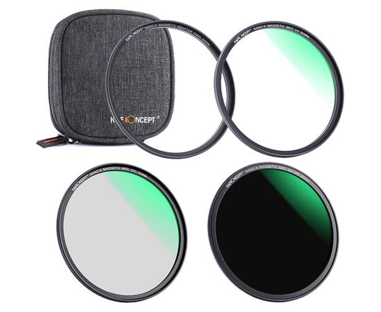 K&F CONCEPT Kit de Filtros Magnéticos UV CPL e ND1000 72mm