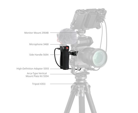 SMALLRIG 5694 Punho Lateral Arca-Type com botão REC