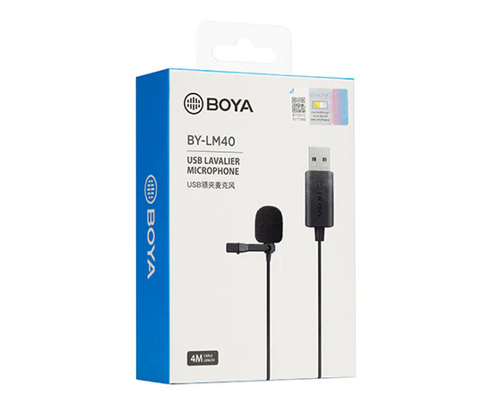 BOYA BY-LM40 Microfone de Lapela para USB​​