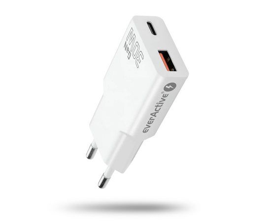 EVERACTIVE SC-380Q Adaptador AC/DC C/duas saídas USB-C 30W