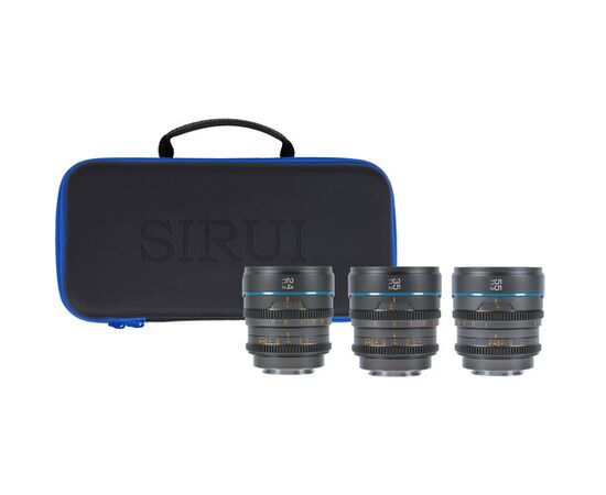 SIRUI Kit Nightwalker 24mm, 35mm, 55mm T1.2 S35 Fujifilm X - Cinza