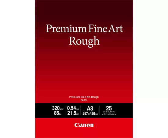 CANON Papel para Impressora Jato de Tinta Premium Fine Art FA-RG1 A3 - 25 folhas