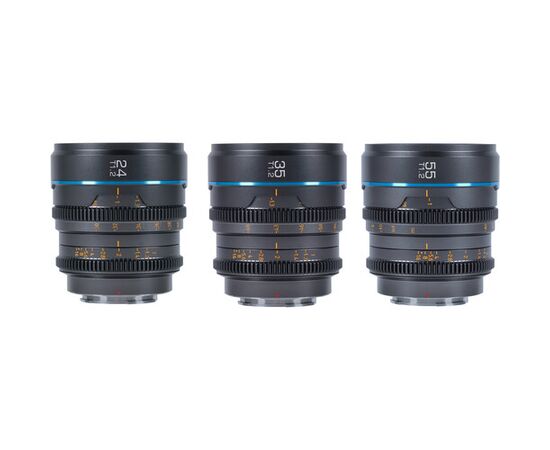 SIRUI Kit Nightwalker 24mm, 35mm, 55mm T1.2 S35 Sony E - Cinza
