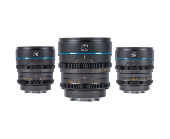 SIRUI Kit Nightwalker 24mm, 35mm, 55mm T1.2 S35 Sony E - Cinza