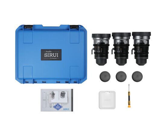 SIRUI Kit IronStar 35mm, 45mm, 60mm T1.9 Anamórficas 1.5x PL-Mount / Canon EF - Blue Flare