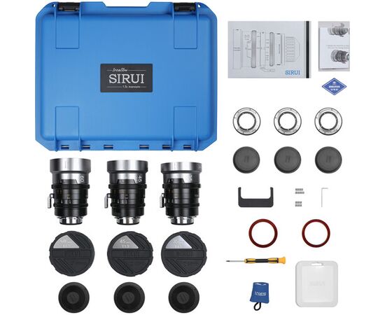 SIRUI Kit IronStar 35mm, 45mm, 60mm T1.9 Anamórficas 1.5x PL-Mount / Canon EF - Blue Flare