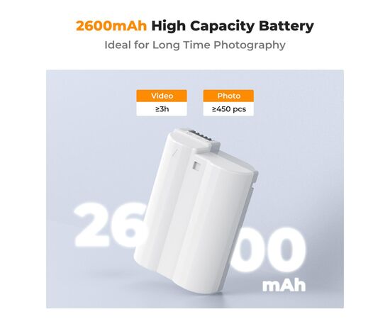 K&F CONCEPT Bateria com Carregamento USB-C EN-EL15C 2600mAh