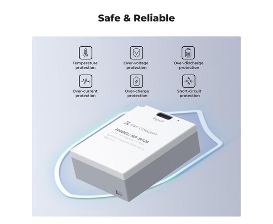 K&F CONCEPT Bateria com Carregamento USB-C NP-W126S 1050mAh