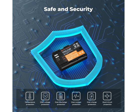 K&F CONCEPT Kit Carregador Duplo + 2 Baterias LP-E6P 2400mAh